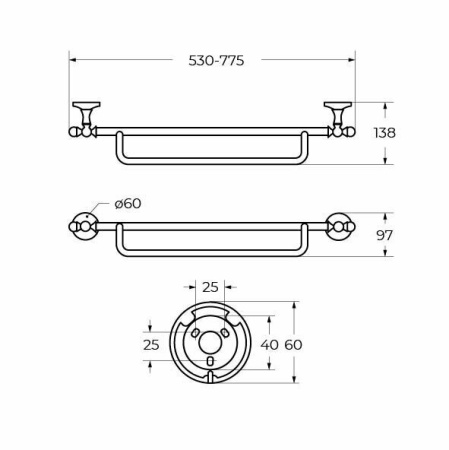 Полотенцедержатель двойной Art&Max AM-E-2648CLS